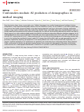 Cover page: Confounders mediate AI prediction of demographics in medical imaging