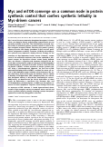 Cover page: Myc and mTOR converge on a common node in protein synthesis control that confers synthetic lethality in Myc-driven cancers.