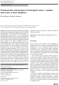 Cover page: Transoral laser microsurgery for laryngeal cancer: A primer and review of laser dosimetry