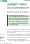 Cover page: The mitochondrial calcium uniporter underlies metabolic fuel preference in skeletal muscle