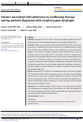Cover page: Factors associated with adherence to swallowing therapy among patients diagnosed with oropharyngeal dysphagia.