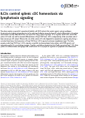 Cover page: ILC3s control splenic cDC homeostasis via lymphotoxin signaling