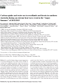 Cover page: Carbon uptake and water use in woodlands and forests in southern Australia during an extreme heat wave event in the “Angry Summer” of 2012/2013