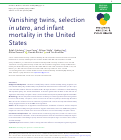 Cover page of Vanishing twins, selection in utero, and infant mortality in the United States.