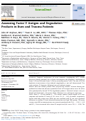 Cover page: Assessing Factor V Antigen and Degradation Products in Burn and Trauma Patients.