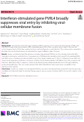 Cover page: Interferon-stimulated gene PVRL4 broadly suppresses viral entry by inhibiting viral-cellular membrane fusion.