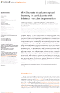 Cover page: tRNS boosts visual perceptual learning in participants with bilateral macular degeneration