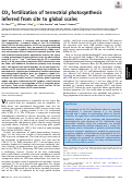 Cover page: CO2 fertilization of terrestrial photosynthesis inferred from site to global scales