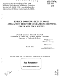 Cover page: ENERGY CONSERVATION IN HOME APPLIANCES THROUGH COMPARISON SHOPPING: FACTS AND FACT SHEETS