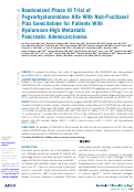 Cover page: Randomized Phase III Trial of Pegvorhyaluronidase Alfa With Nab-Paclitaxel Plus Gemcitabine for Patients With Hyaluronan-High Metastatic Pancreatic Adenocarcinoma