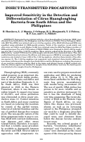 Cover page: Improved Sensitivity in the Detection and Differentiation of Citrus Huanglongbing Bacteria from South Africa and the Philippines