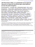 Cover page: JGI Plant Gene Atlas: an updateable transcriptome resource to improve functional gene descriptions across the plant kingdom