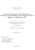 Cover page: Accurate Step Length Control Strategies for Underactuated and Realistic Series Elastic Actuated Hoppers via High Order PFL