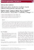 Cover page: Multivariate pattern classification of pediatric Tourette syndrome using functional connectivity MRI