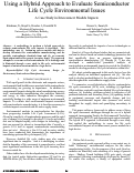 Cover page: Using a Hybrid Approach to Evaluate Semiconductor Life Cycle Environmental Issues: A Case Study in Interconnect Module Impacts
