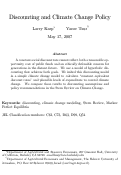 Cover page: Discounting and Climate Change Policy