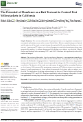 Cover page: The Potential of Fluralaner as a Bait Toxicant to Control Pest Yellowjackets in California