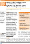 Cover page: Improving the American Diabetes Association Framework for individualizing treatment in older adults: evaluating life expectancy