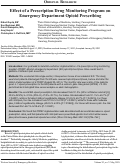 Cover page: Effect of the Prescription Drug Monitoring Program on Emergency Department Opioid Prescribing