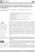 Cover page: The Mediating Effect of E-Cigarette Harm Perception in the Relationship between E-Cigarette Advertising Exposure and E-Cigarette Use.