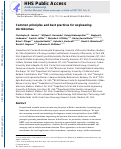 Cover page: Common principles and best practices for engineering microbiomes