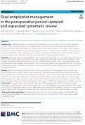 Cover page: Dual antiplatelet management in the perioperative period: updated and expanded systematic review.