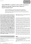 Cover page: Using SRM-MS to quantify nuclear protein abundance differences between adipose tissue depots of insulin-resistant mice