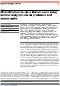 Cover page: Multi-dimensional data transmission using inverse-designed silicon photonics and microcombs.