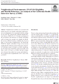 Cover page: Neighborhood Environments, SNAP-Ed Eligibility, and Health Behaviors: An Analysis of the California Health Interview Survey (CHIS).