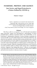 Cover page: Pandemic, Protest, and Agency: Jury Service and Equal Protection in a Future Defined by COVID-19