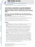 Cover page: Social influence of adult children on parental health behavior among South Asian immigrants: findings from the MASALA (Mediators of Atherosclerosis in South Asians Living in America) study