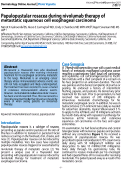 Cover page: Papulopustular rosacea during nivolumab therapy of metastatic squamous cell esophageal carcinoma