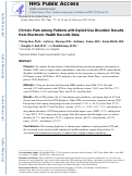 Cover page: Chronic pain among patients with opioid use disorder: Results from electronic health records data