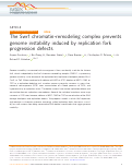 Cover page: The Swr1 chromatin-remodeling complex prevents genome instability induced by replication fork progression defects