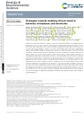 Cover page: Strategies towards enabling lithium metal in batteries: interphases and electrodes