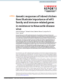 Cover page: Genetic responses of inbred chicken lines illustrate importance of eIF2 family and immune-related genes in resistance to Newcastle disease virus