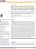 Cover page: Grape Cultivar and Sap Culture Conditions Affect the Development of Xylella fastidiosa Phenotypes Associated with Pierces Disease.