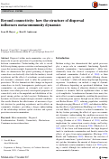 Cover page: Beyond connectivity: how the structure of dispersal influences metacommunity dynamics