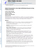 Cover page: Patient Characteristics Associated with Making Requests during Primary Care Visits