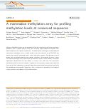 Cover page: A mammalian methylation array for profiling methylation levels at conserved sequences