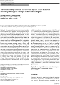 Cover page: The relationship between the cervical spinal canal diameter and the pathological changes in the cervical spine