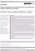 Cover page: Supporting parents as essential care partners in neonatal units during the SARS-CoV-2 pandemic.