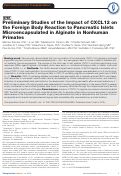 Cover page: Preliminary Studies of the Impact of CXCL12 on the Foreign Body Reaction to Pancreatic Islets Microencapsulated in Alginate in Nonhuman Primates