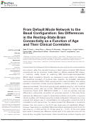 Cover page: From Default Mode Network to the Basal Configuration: Sex Differences in the Resting-State Brain Connectivity as a Function of Age and Their Clinical Correlates