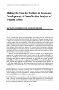 Cover page: Making the Case for Culture in Economic Development: A Cross-Section Analysis of Western Tribes