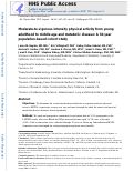 Cover page: Moderate-to-vigorous intensity physical activity from young adulthood to middle age and metabolic disease: a 30-year population-based cohort study