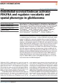 Cover page: Endothelial-secreted Endocan activates PDGFRA and regulates vascularity and spatial phenotype in glioblastoma