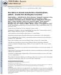 Cover page: Description of selected characteristics of familial glioma patients – Results from the Gliogene Consortium