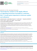 Cover page: Transcriptomic analysis of the highly efficient oil-degrading bacterium Acinetobacter venetianus RAG-1 reveals genes important in dodecane uptake and utilization