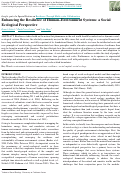 Cover page: Enhancing the Resilience of Human–Environment Systems: a Social&nbsp;Ecological Perspective&nbsp;